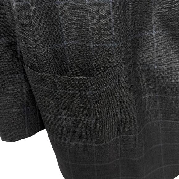 Peter Millar Blazer 50T Wool Unstructured Windowpane Gray Blue Sport Coat - Picture 10 of 12
